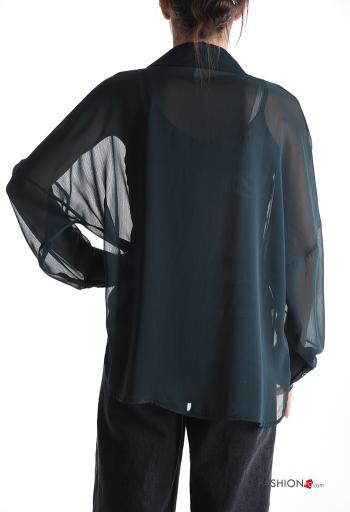 lange ärmel mit kragen chiffon Bluse mit tank-top - ph 2