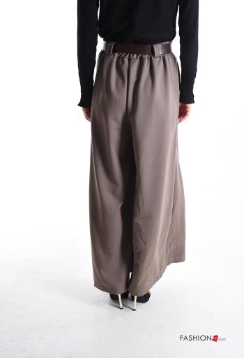 wide leg Trousers with belt with elastic with pockets - ph 2