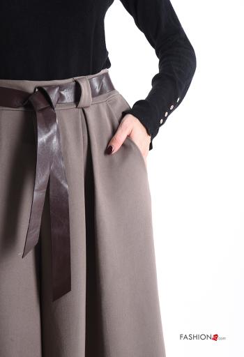 wide leg Trousers with belt with elastic with pockets - ph 4