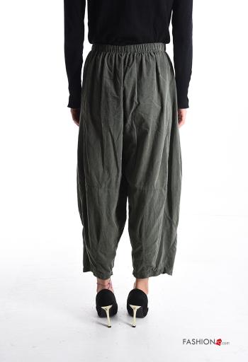 Oversize Hose aus Baumwolle mit Taschen mit gummizug - ph 2