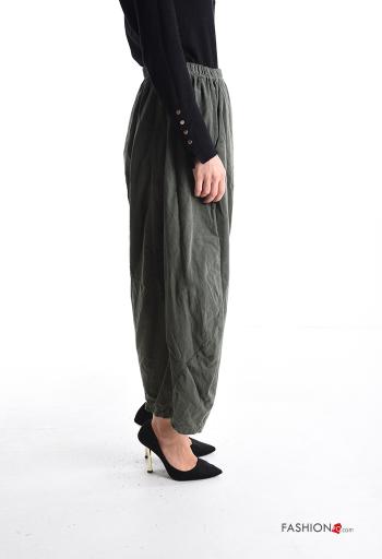 Oversize Hose aus Baumwolle mit Taschen mit gummizug - ph 3