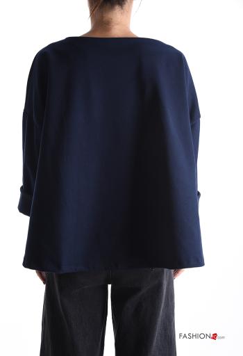Blusa girocollo oversize maniche lunghe - ph 2