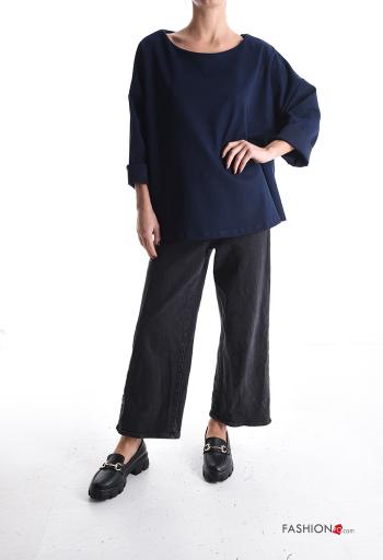 Blusa girocollo oversize maniche lunghe - ph 5