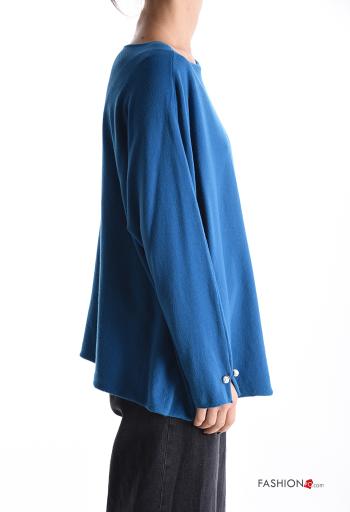 long sleeve Sweater with buttons boat neckline with rhinestones - ph 3