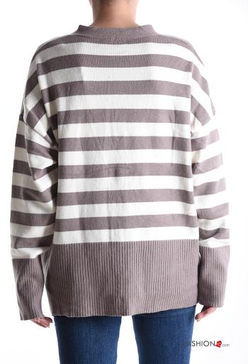 Striped long sleeve Cardigan with buttons with v-neck - ph 2