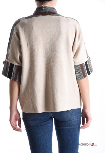 Tartan short sleeve Sweater Rollneck with buttons - ph 2