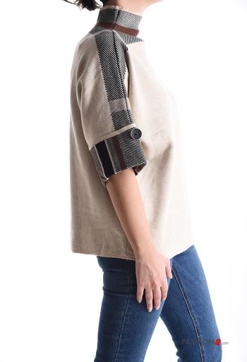 Tartan short sleeve Sweater Rollneck with buttons - ph 3