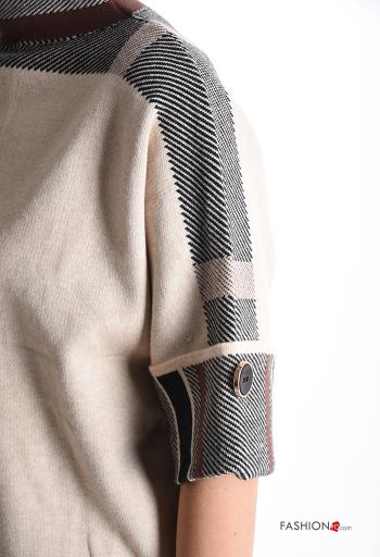 Tartan short sleeve Sweater Rollneck with buttons - ph 4