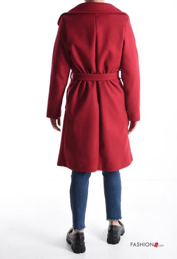 Cappotto con cintura in stoffa con fodera con bottoni con tasche - ph 2