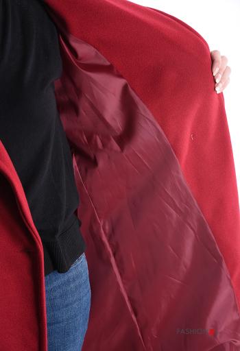 Cappotto con cintura in stoffa con fodera con bottoni con tasche - ph 5