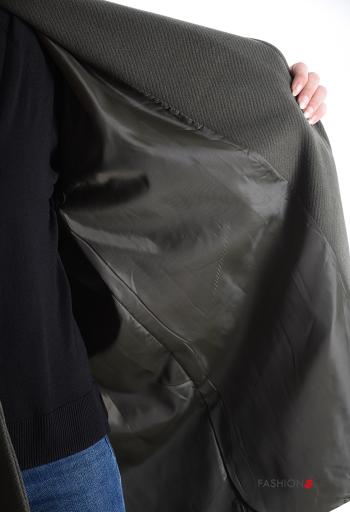 lange ärmel Mantel aus Wollmischung mit Knöpfen mit Futter mit Taschen - ph 5