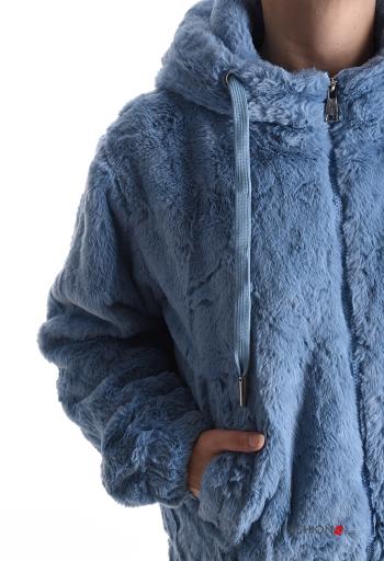 faux fur Jacket with pockets with hood with zip - ph 4