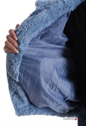 faux fur Jacket with pockets with hood with zip - ph 6