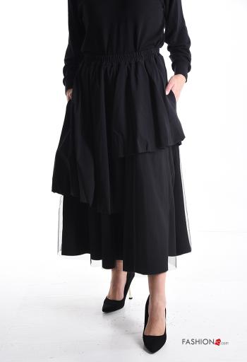 Gonna tulle con elastico con balze con tasche - ph 1