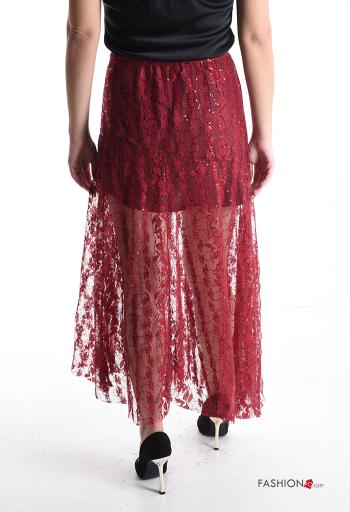 Gonna pizzo con elastico con paillettes con fodera - ph 2