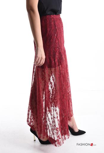 Gonna pizzo con elastico con paillettes con fodera - ph 3