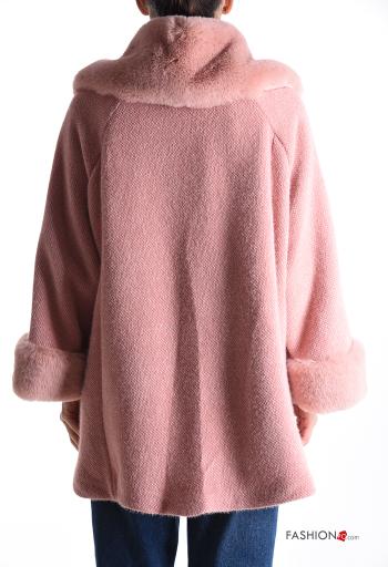 faux fur with collar Coat with buttons with lining with pockets - ph 2