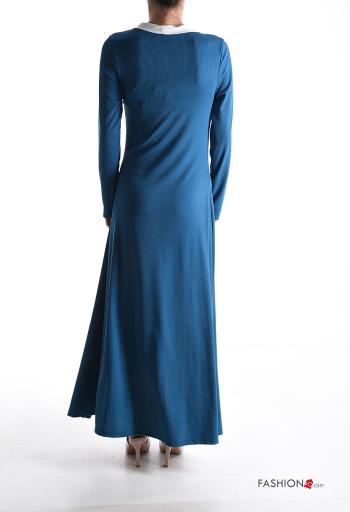 long sleeve long Dress with v-neck with split - ph 2