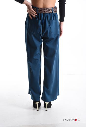 wide leg Trousers with belt with elastic with pockets - ph 2