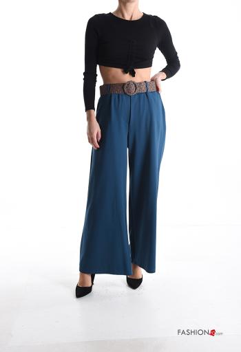 wide leg Trousers with belt with elastic with pockets - ph 5