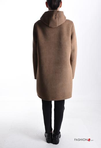 Coat with buttons without lining with pockets with hood - ph 2