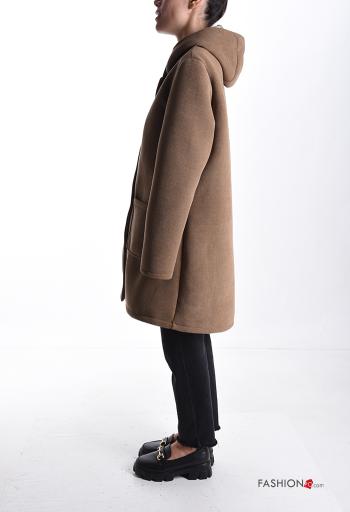 Coat with buttons without lining with pockets with hood - ph 3