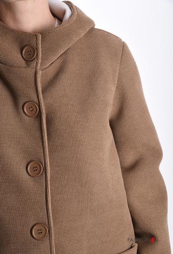 Coat with buttons without lining with pockets with hood - ph 4