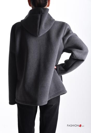 mini Coat with buttons without lining with pockets with hood - ph 2