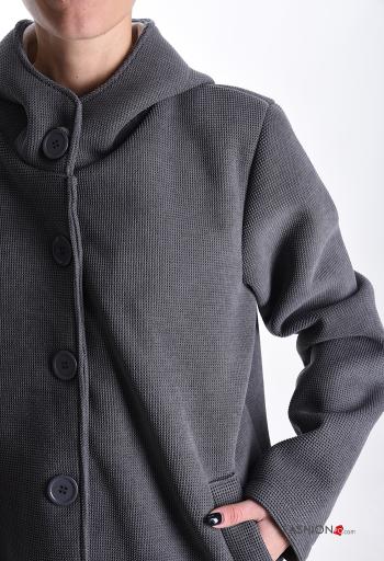 mini Coat with buttons without lining with pockets with hood - ph 4