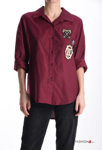 Camicia in Cotone maniche lunghe con colletto con bottoni