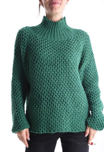 Embroidered long sleeve Wool Mix Sweater Rollneck - ph 1