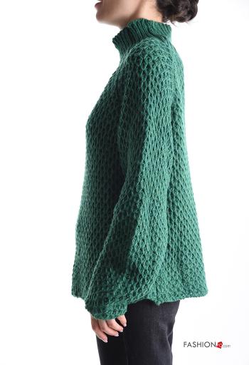 Embroidered long sleeve Wool Mix Sweater Rollneck - ph 3