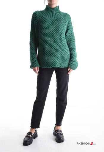 Embroidered long sleeve Wool Mix Sweater Rollneck - ph 5