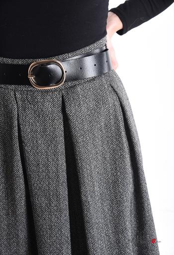 Falda circular con bolsillos con cinturón con elástico - ph 4