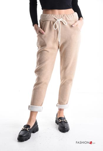 Pantalone sportivo in Cotone con elastico con tasche con coulisse - ph 1