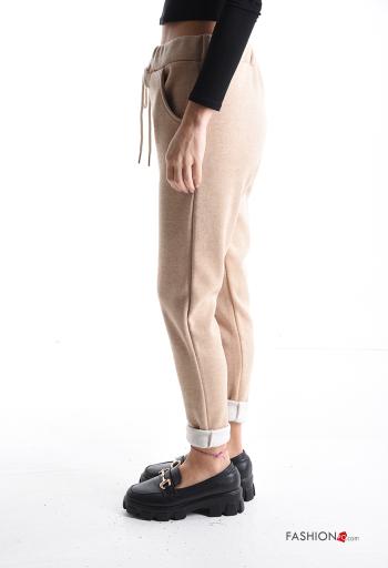 Pantalone sportivo in Cotone con elastico con tasche con coulisse - ph 3