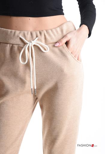 Pantalone sportivo in Cotone con elastico con tasche con coulisse - ph 4
