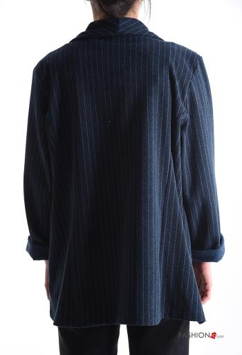 Striped long sleeve Wool Mix Jacket with buttons without lining - ph 2
