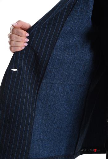 Striped long sleeve Wool Mix Jacket with buttons without lining - ph 6