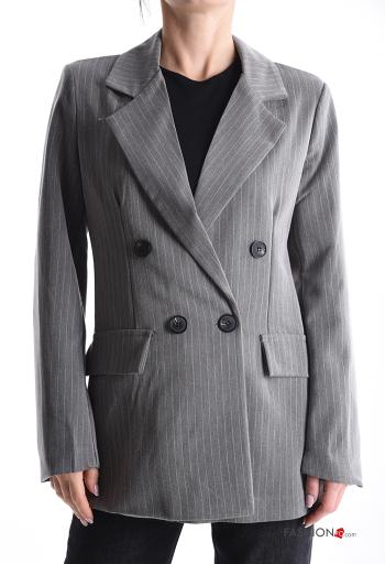 Striped double-breasted Jacket with buttons with lining