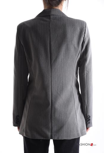 Striped double-breasted Jacket with buttons with lining - ph 2