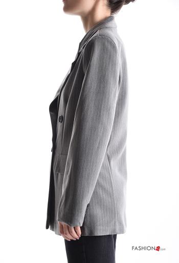 Striped double-breasted Jacket with buttons with lining - ph 3