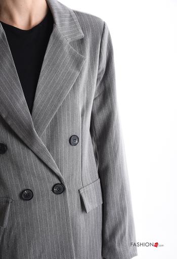 Striped double-breasted Jacket with buttons with lining - ph 4