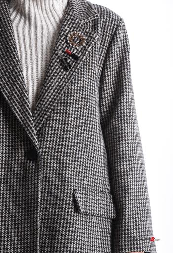 Houndstooth Wool Mix Jacket with buttons with lining with pockets - ph 4