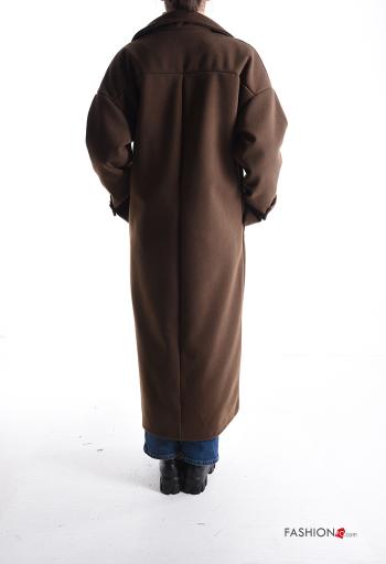 double-breasted long Coat with buttons with lining with pockets - ph 2