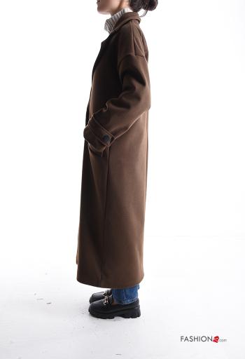 double-breasted long Coat with buttons with lining with pockets - ph 3
