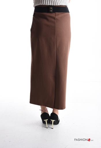 Gonna Longuette lungo con cintura con spacco - ph 2