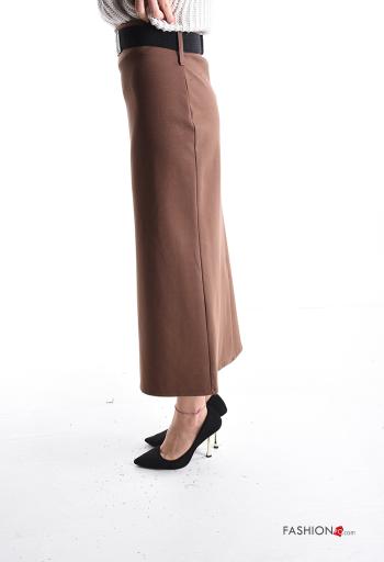 Gonna Longuette lungo con cintura con spacco - ph 3