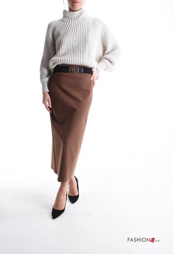 Gonna Longuette lungo con cintura con spacco - ph 5