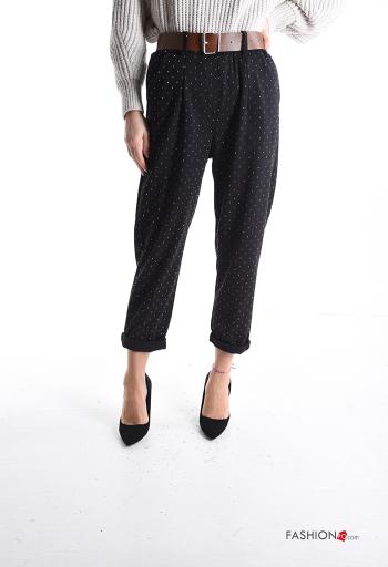Trousers with belt with studs with pockets - ph 1